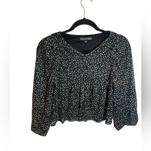 Trixxi Girl Floral Peplum Peasant Blouse